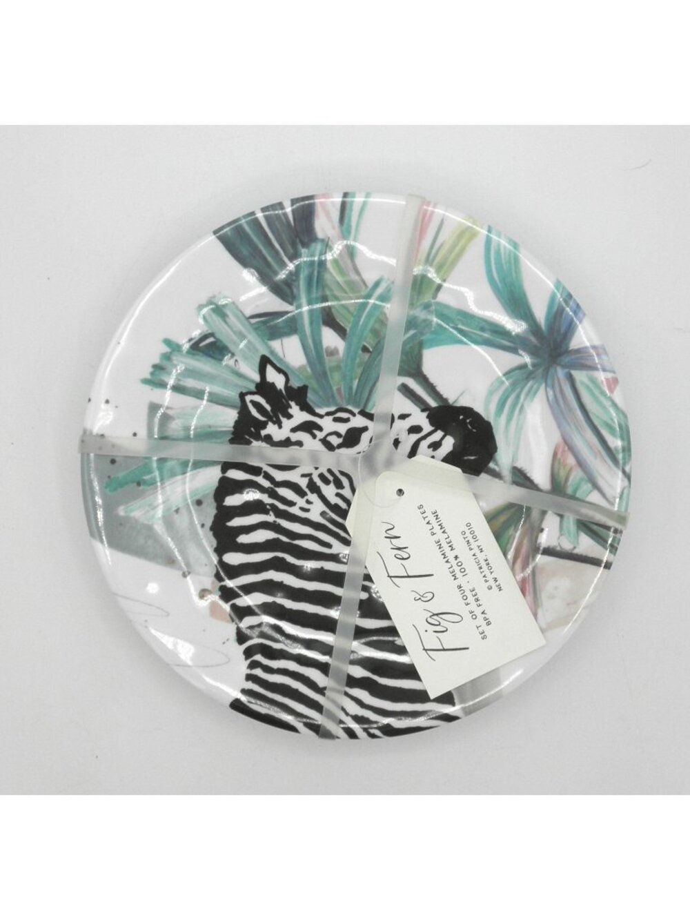Fig & Fern 8.25 In. Salad Plates Safari Water Color Patricia Pinto NEW 4 Designs